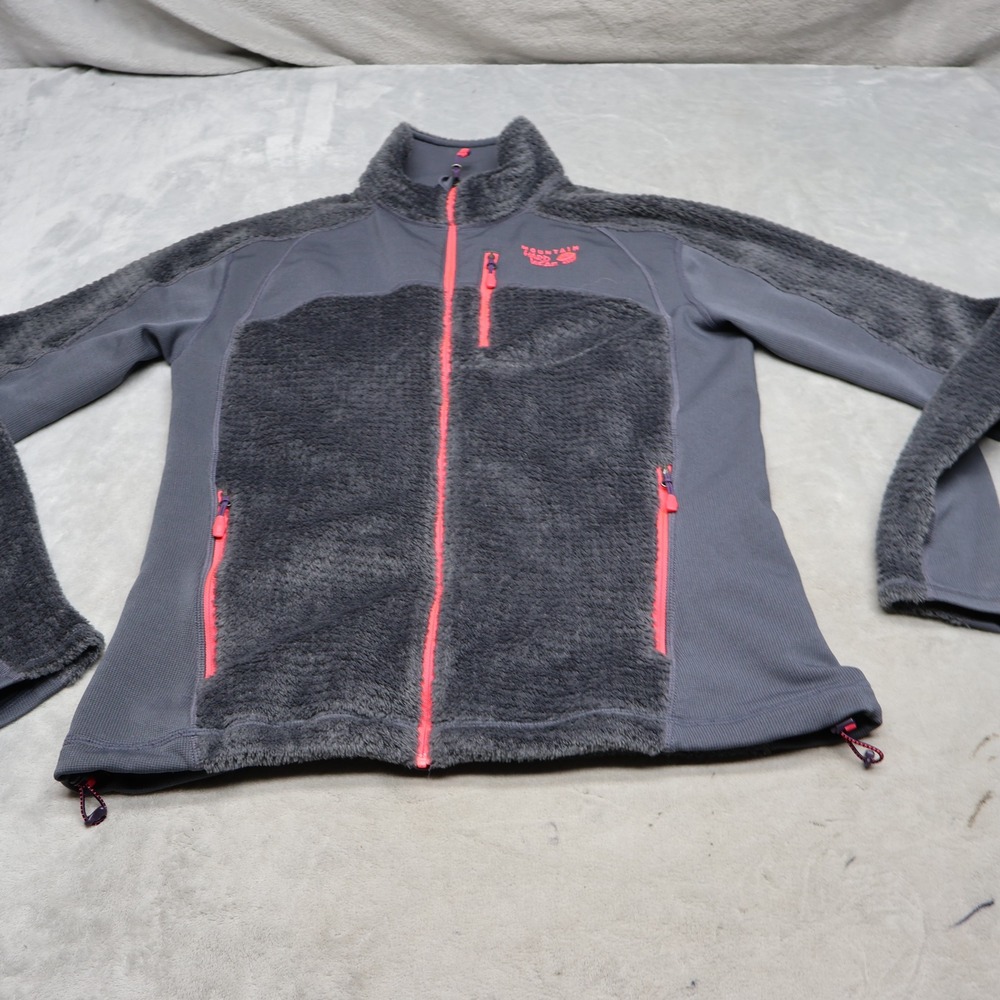 Mountain Hardwear Jacket Womens Large Black Monkey Grid‎ Polartec Fleece Outdoor